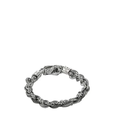 Emanuele Bicocchi Medium Round Braid Bracelet In Gray
