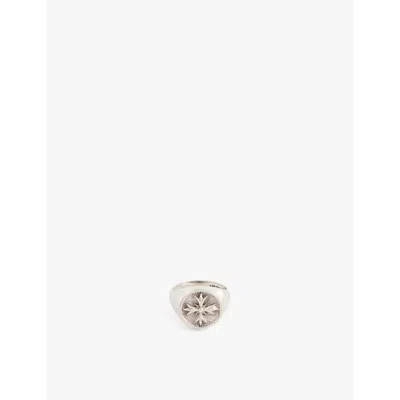 Emanuele Bicocchi Mens Silver Brand-engraved 925 Sterling Silver Ring