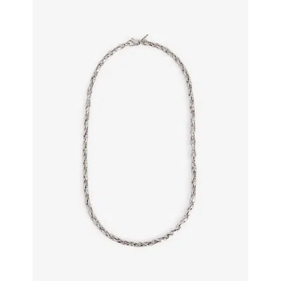 Emanuele Bicocchi Mens  Hammred Chain Small Sterling-silver Necklace