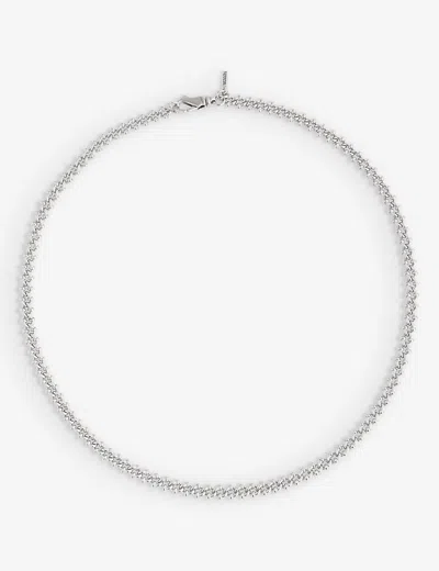 Emanuele Bicocchi Mens Silver Knot-chain Brand-engraved 925 Sterling-silver Necklace
