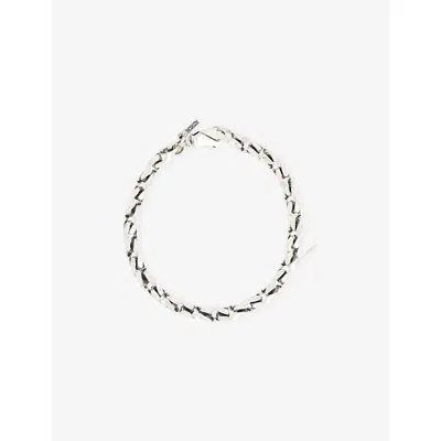 Emanuele Bicocchi Mens Notre Cross Sterling-silver Chain Bracelet In Metallic