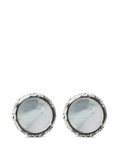 Emanuele Bicocchi Mother-of-pearl Arabesque Cufflinks In Gray