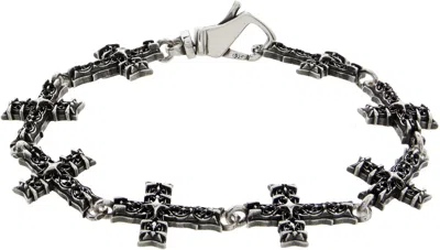 Emanuele Bicocchi Multi Notre-dame Cross Bracelet In Silver