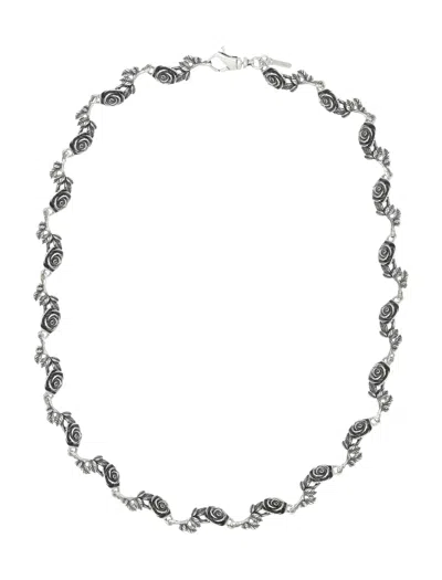 Emanuele Bicocchi Multi-roses Necklace In Metallic