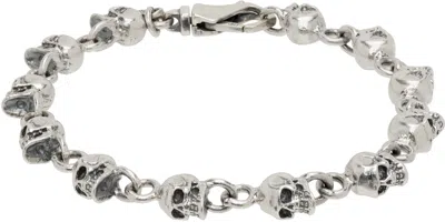 Emanuele Bicocchi Multi-skull Bracelet In Metallic
