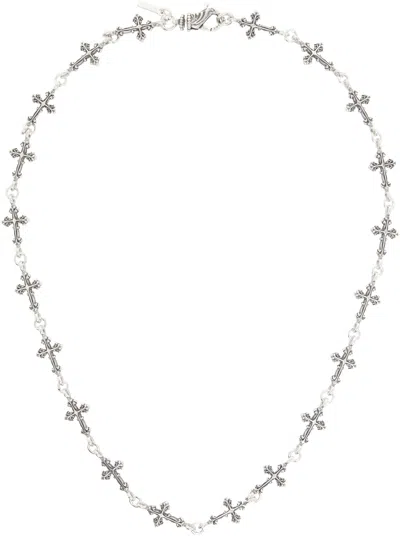 Emanuele Bicocchi Multi-cross Avelli Necklace In Gray