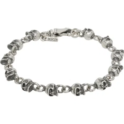 Emanuele Bicocchi Multi-skull Bracelet In Silver