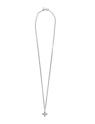 Emanuele Bicocchi Necklace New Mini Crest And Zircone In Metallic