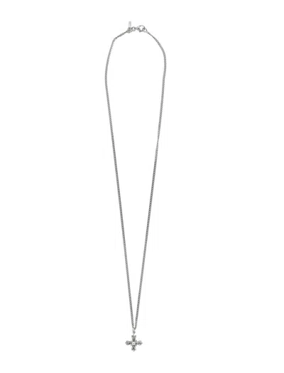 Emanuele Bicocchi Necklace New Mini Crest And Zircone In Metallic