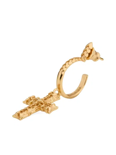 Emanuele Bicocchi Notre-dame Cross Earring In Gold
