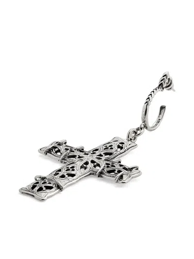 Emanuele Bicocchi Notre-dame Cross Earring In Silver