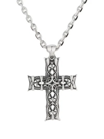 Emanuele Bicocchi Notre-dame Cross Necklace In Metallic