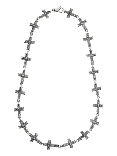 Emanuele Bicocchi Notre-dame Cross Necklace In Metallic