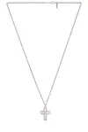 Emanuele Bicocchi Notre-dame Cross Necklace In Sterling Silver