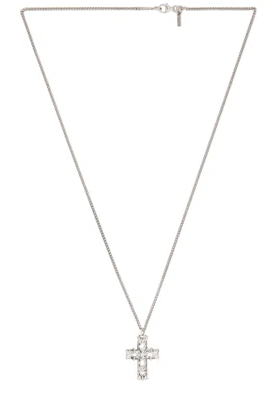 Emanuele Bicocchi Notre-dame Cross Necklace In Sterling Silver