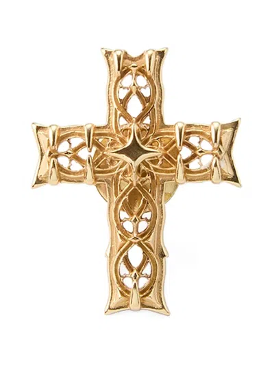 Emanuele Bicocchi Notre-dame Cross Brooch In Pattern