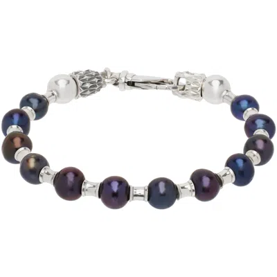Emanuele Bicocchi Pearl Bracelet In Black