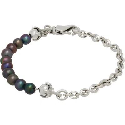 Emanuele Bicocchi Pearl Half-chain Bracelet In Iridescent