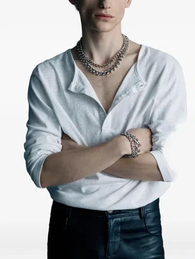Emanuele Bicocchi Polished Sharp-chain Bracelet In Metallic