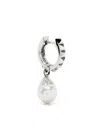 Emanuele Bicocchi Pyramid Stud Pearl Hoop Earring In Silver