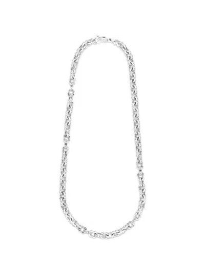 Emanuele Bicocchi Pyramid-stud Anchor-chain Necklace In Metallic
