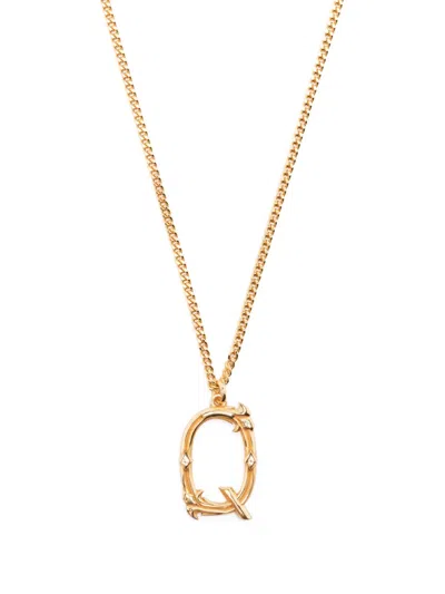 Emanuele Bicocchi Q Letter Pendant Necklace In Gold