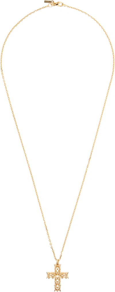 Emanuele Bicocchi Reissue Notre-dame Cross Necklace In Gold