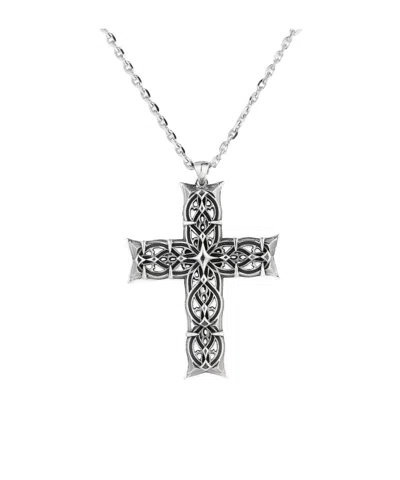 Emanuele Bicocchi Reissue Notre-dame Large Cross Necklace In Metallic