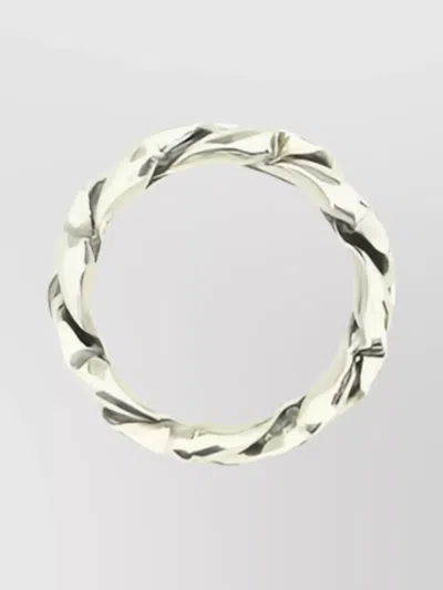 Emanuele Bicocchi Rings With Twisted Silver-tone Finish In Metallic