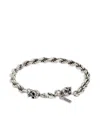 Emanuele Bicocchi Rope-chain Skull Bracelet In Metallic