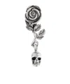 Emanuele Bicocchi Drop Style Rose Skull Earrings