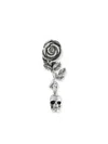 Emanuele Bicocchi Drop Style Rose Skull Earrings In Silber