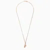 Emanuele Bicocchi Rose And Skull Necklace In 925 Gold-plated Silver In Multicolor