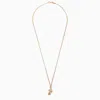 Emanuele Bicocchi Rose And Skull Necklace In 925 Gold-plated Silver In Gold