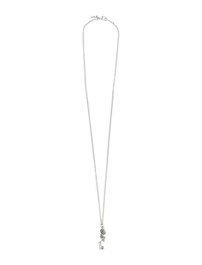 Emanuele Bicocchi Rose And Skull Pendant Necklace