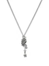 Emanuele Bicocchi Rose & Skull Pendant Necklace In Silber