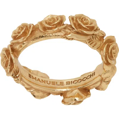 Emanuele Bicocchi Rose Band Ring In Gold