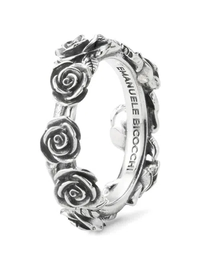 Emanuele Bicocchi Rose Band Ring In Metallic