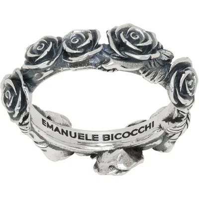 Emanuele Bicocchi Rose Band Ring In Silver