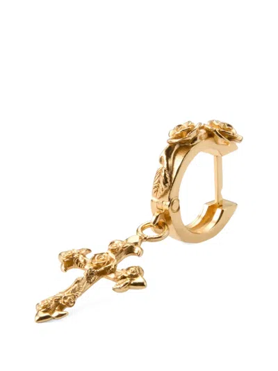 Emanuele Bicocchi Rose Cross Earring In Gray