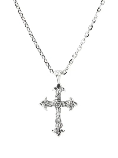 Emanuele Bicocchi Rose Cross Necklace In Metallic