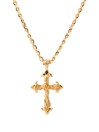 Emanuele Bicocchi Rose Cross Necklace In Orange