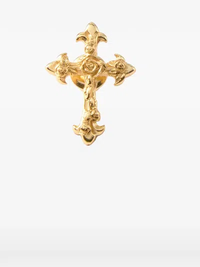 Emanuele Bicocchi Rose Cross Stud Earring In Gold
