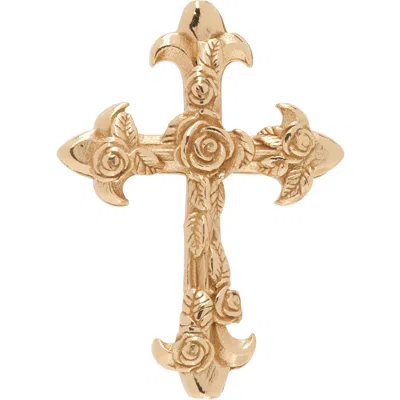 Emanuele Bicocchi Rose Cross Stud Single Earring In Gold