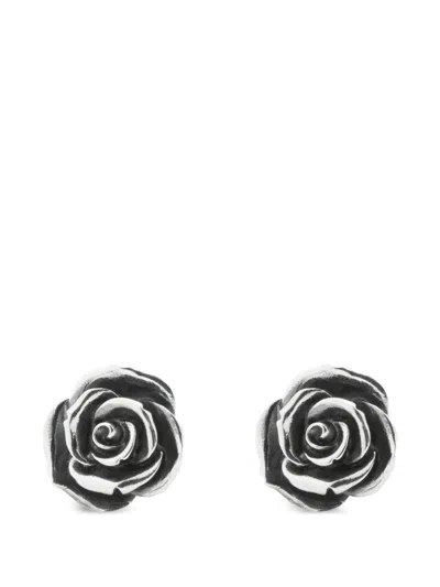 Emanuele Bicocchi Rose Cufflinks In Black