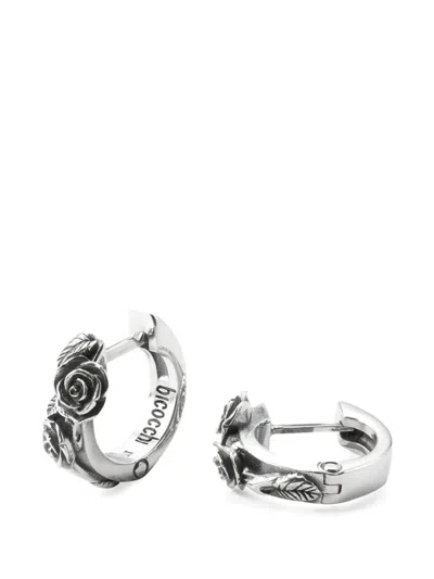 Emanuele Bicocchi Rose Hoop Earrings In Metallic