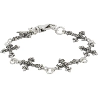 Emanuele Bicocchi Rose Multi-cross Bracelet In Silver