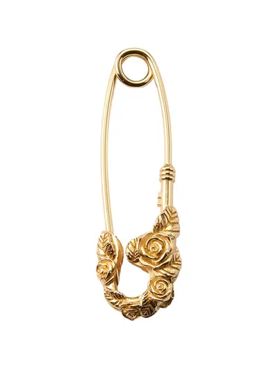 Emanuele Bicocchi Rose Safety-pin Brooch In Gold