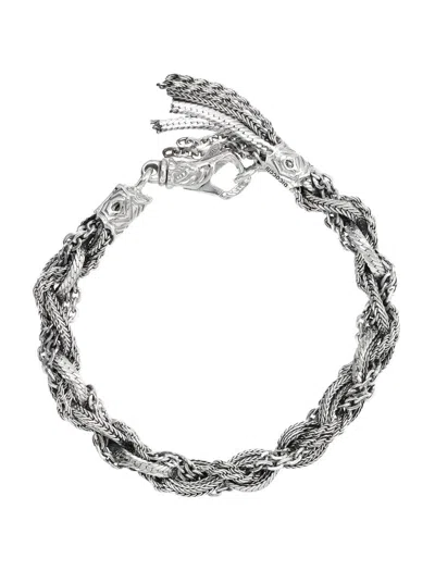 Emanuele Bicocchi Round Braid Medium Bracelet In Silver