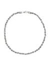 Emanuele Bicocchi Intricately Woven Silver Round Braid Necklace In White